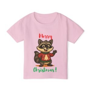 Merry Christmas Raccoon - Gildan 5100P - Toddler Short Sleeve Tee